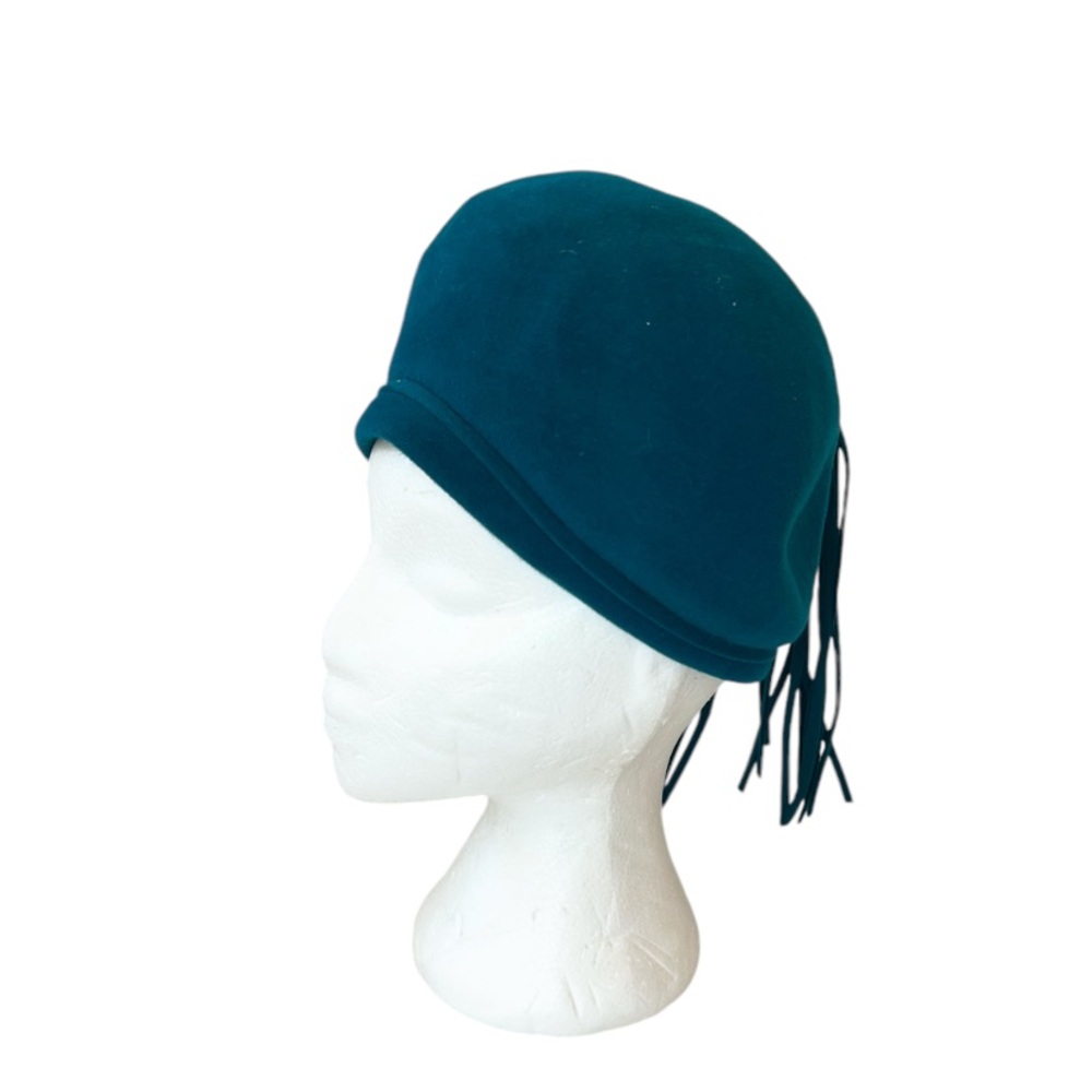 Vintage Fur Felt Hat in Teal Blue Green Colour